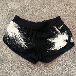 Nike Women's Black and White Running Shorts